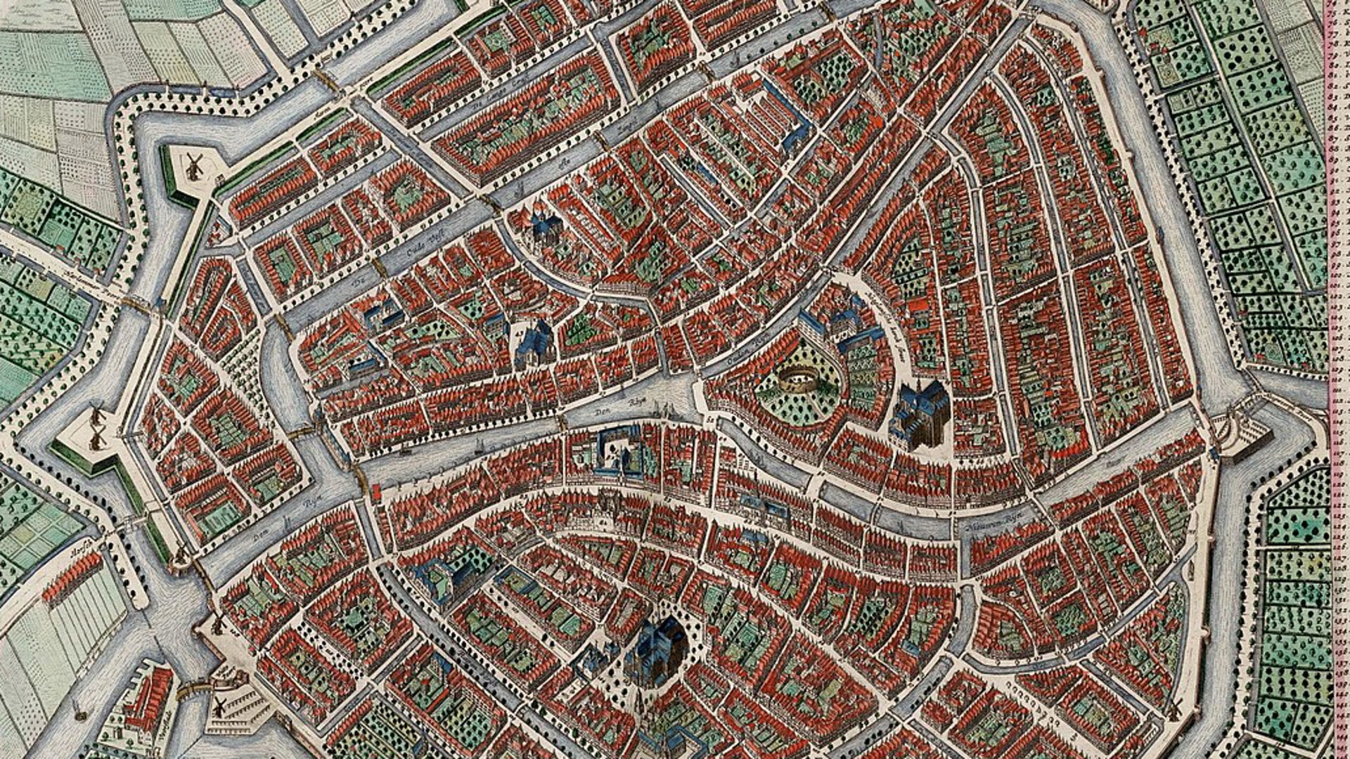 Kaart Leiden uit 1649 door Joan Blaeu