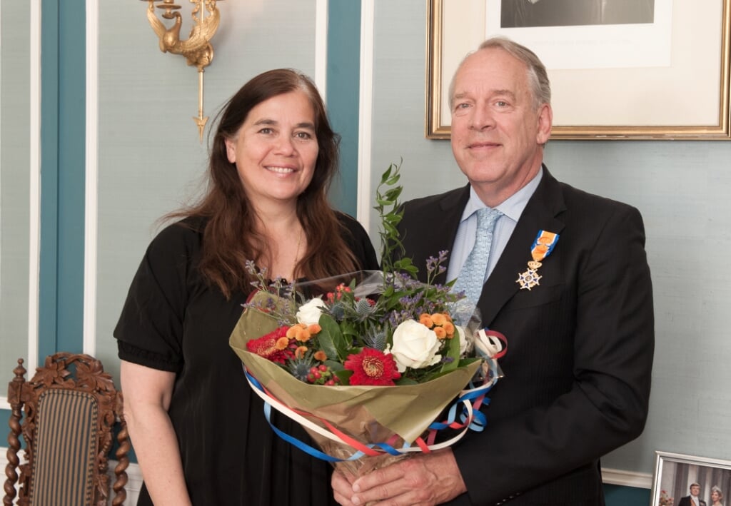 Prof. dr. M. van der Elst met zijn echtgenote, foto: Jan van der Plas