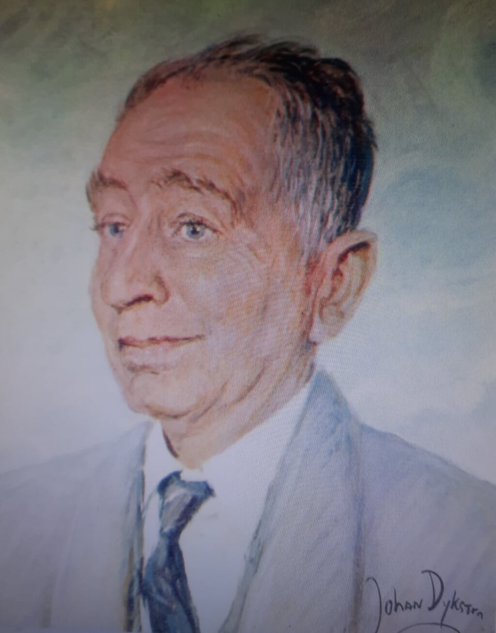  Een portret van Johan van Veen gemaakt door de Groningse kunstenaar Johan Dijkstra.