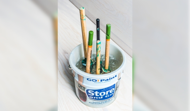 Go!Paint: De gel moet onder meer het hard worden van de kwast voorkomen. Met zo’n gel is de kwast beter schoon te maken en te onderhouden.