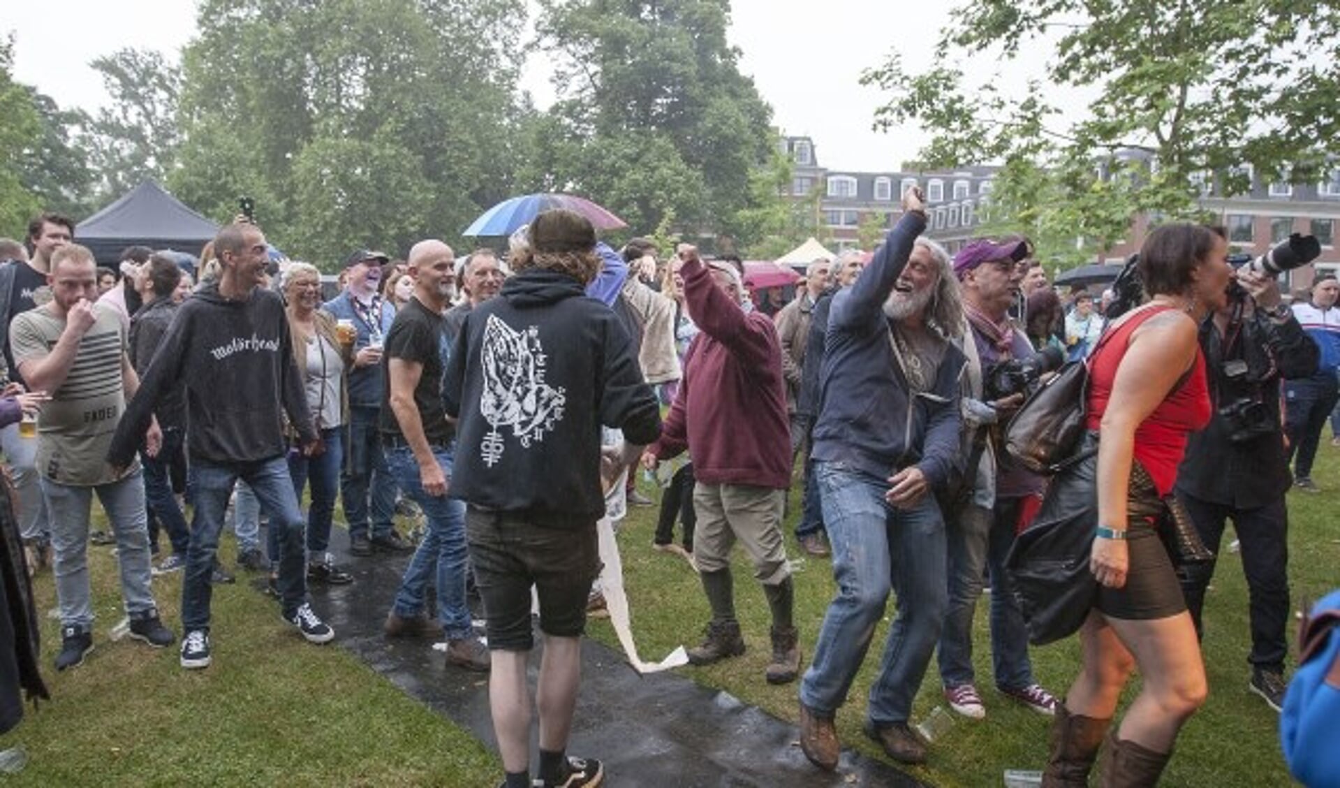 Het publiek ging uit z'n dak bij het optreden van de Sex Pistols door Beat Club op Woetstok 2017. (foto: Johan Mulder)