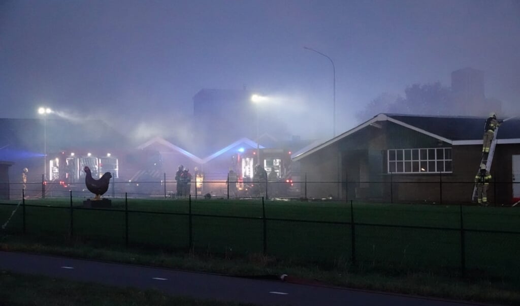 Archieffoto brand pluimveebedrijf aan Scherpenzeelseweg in Barneveld, oktober 2018.