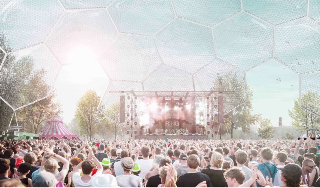 Deze zonnedome is een idee om tijdens festivals in de regio energie mee op te wekken