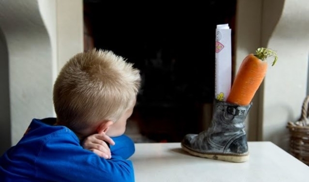 Naud (6) heeft zijn schoen al klaargezet voor Sinterklaas