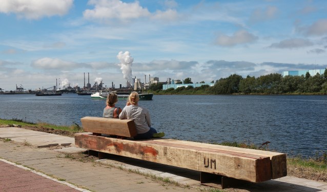 Rauwe bank, gemaakt van hardhouten palen die horen bij de steigers en losplaatsen van havenplaats IJmuiden.