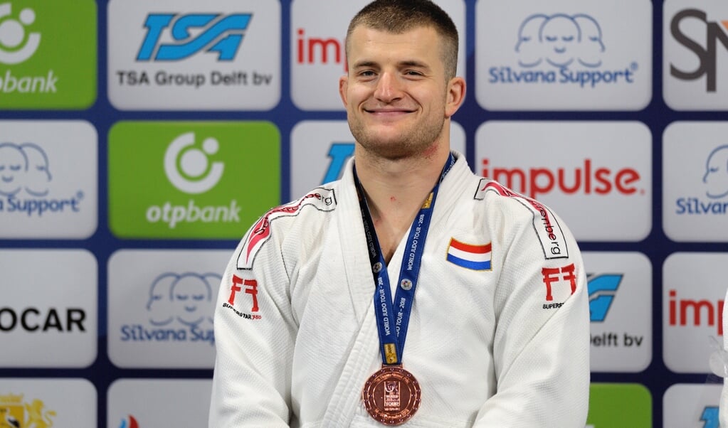 De in Barneveld woonachtige judoka Michael Korrel pakte brons in Den Haag.