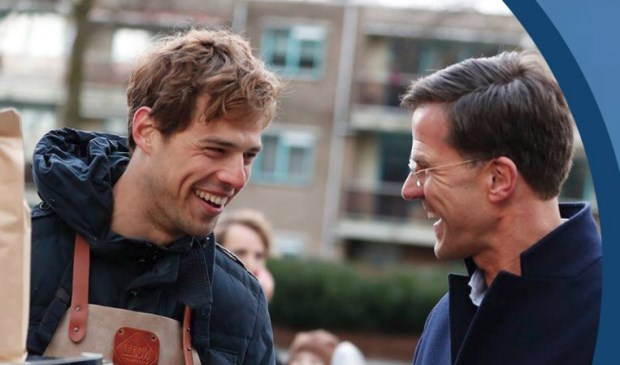 Lokale VVD-lijstrekker Jurgen Nobel en premier Mark Rutte.