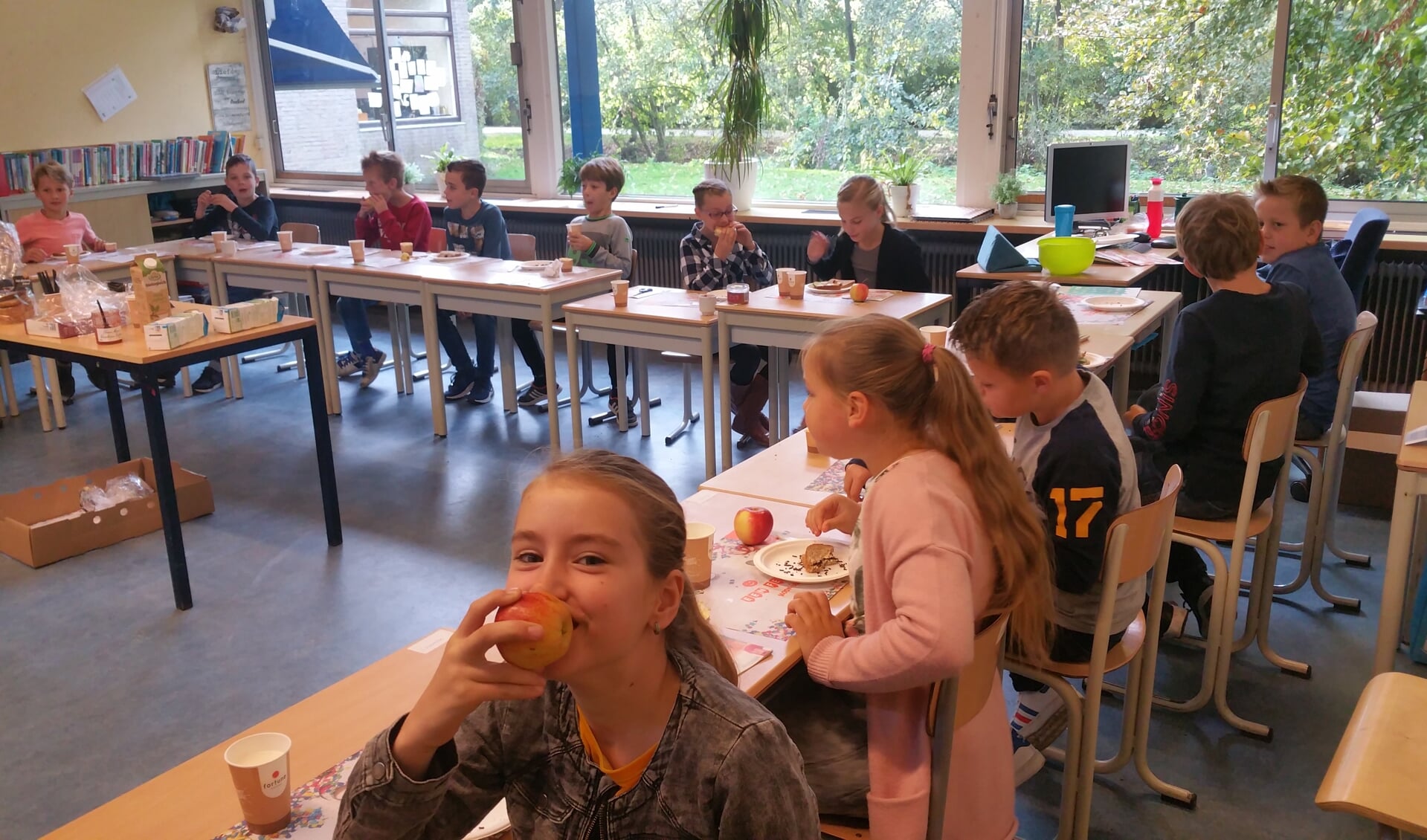 Ontbijten in de klas, bij De Borgwal.