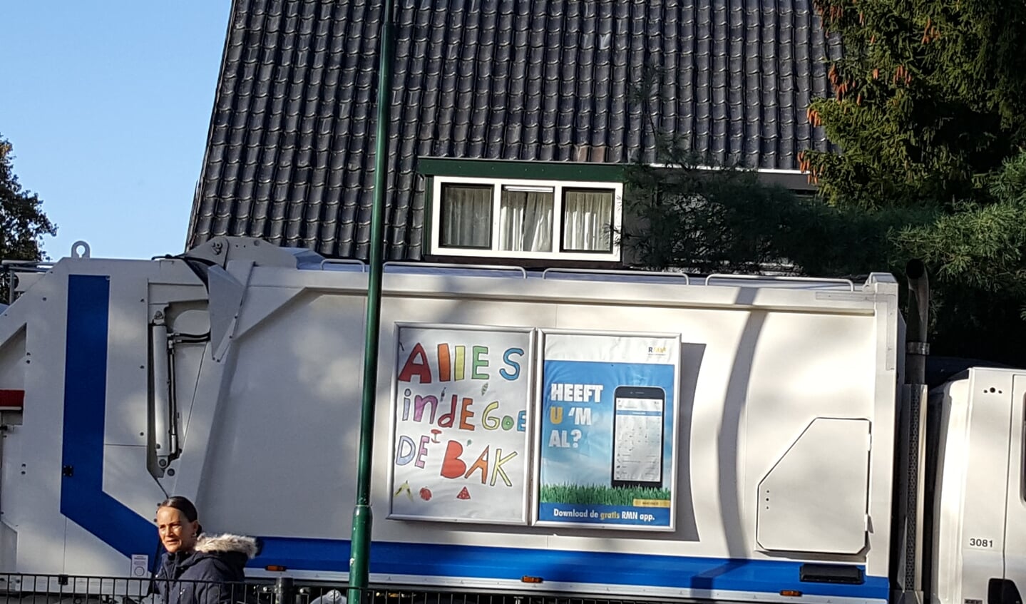 De slogan is te zien op alle RMN-grondstoffenwagens in de regio Utrecht