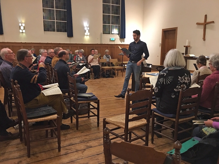 Koorrepetitie olv Anthony Scheffer. 14 november 2018, NPB-kerk, Kampstraat 8 te Baarn