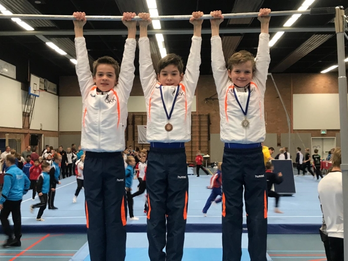 v.l.n.r. Jayden Kooij, Daan Teeuw en Levi van Aken