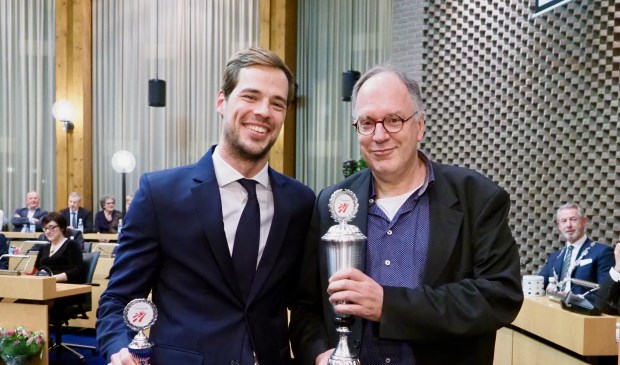 Politicus van het jaar Jurgen Nobel en politiek journalist Frits Verhagen.