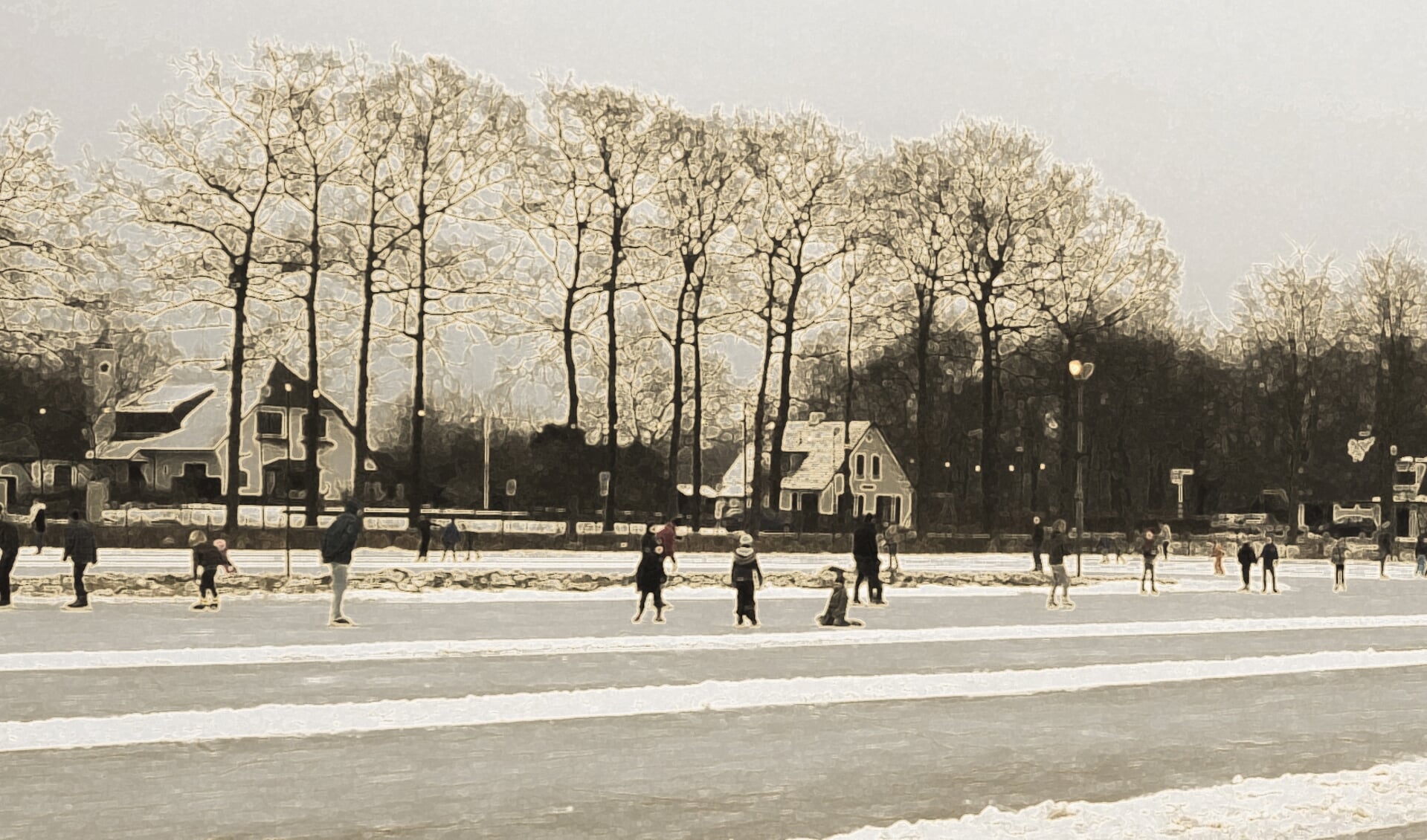 Schaatsen in 1962/63 in Bunnik.