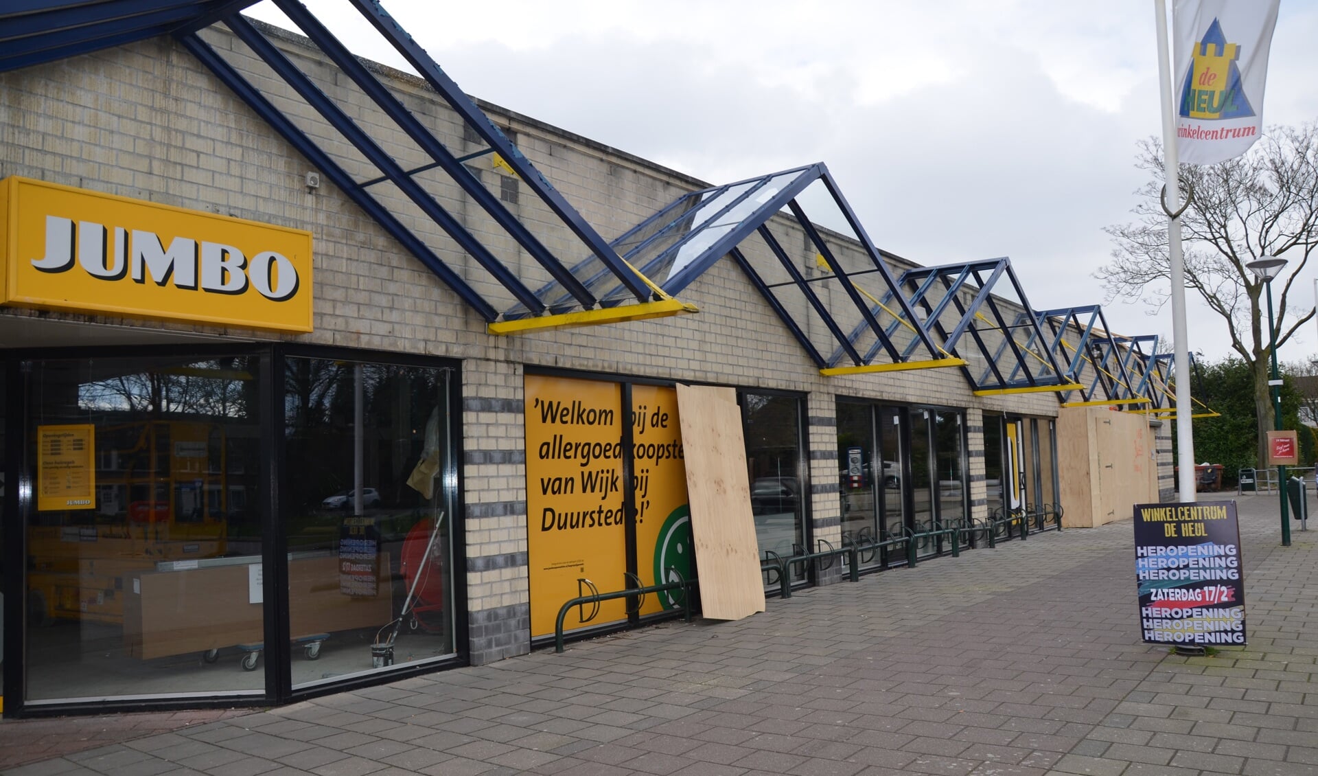 Winkelcentrum De Heul in Wijk bij Duurstede, hier in 2018, kort na de plofkraak