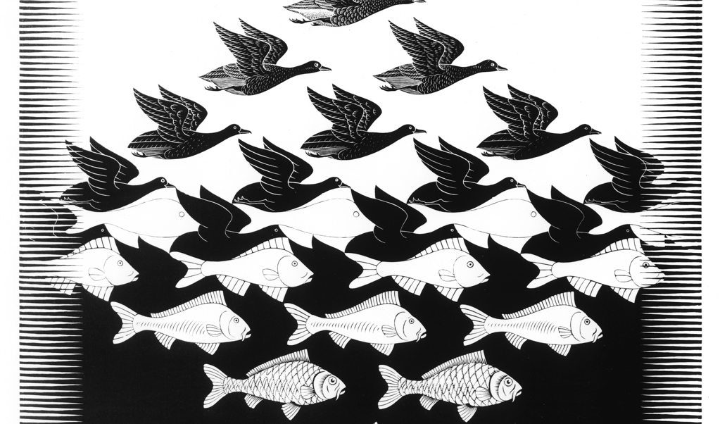 Lucht en Water I van MC Escher.