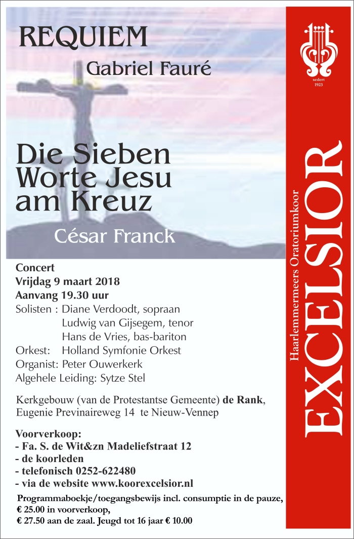 Voorjaarsconcert 9 maart 19.30 uur