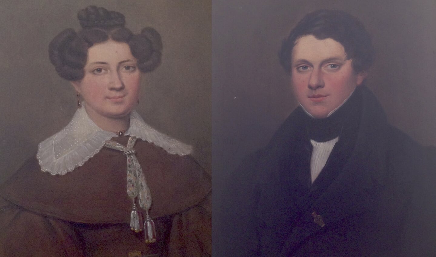 portretten van Abraham de Wit Boers en zijn vrouw Christina de Vriendt