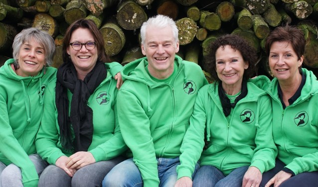 Kernteam Green Race: Francien, Judith, Joost, Marga en Mura. Patrick ontbreekt.