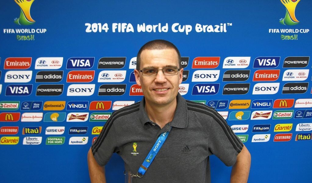 Sander van Roekel op een archieffoto tijdens het WK 2014 in Brazilië. 