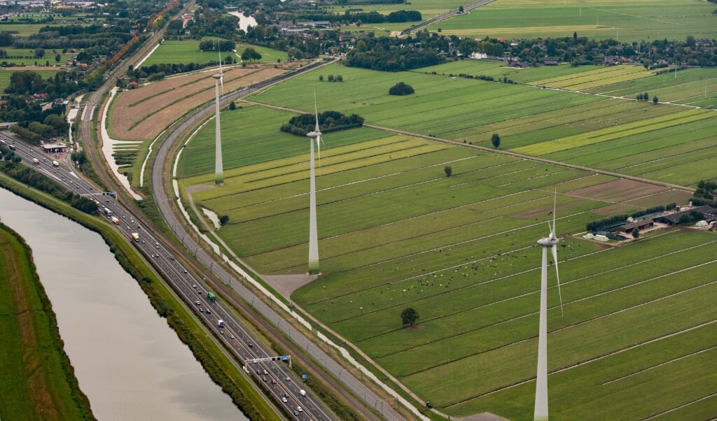 De gemeente Molenlanden heeft al windmolens langs de A15  
