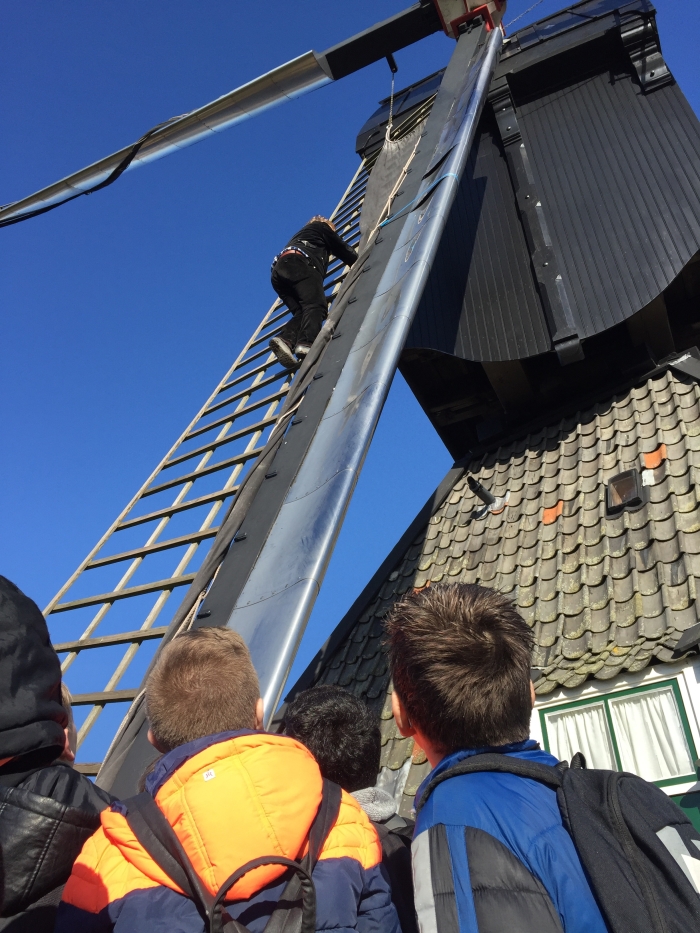 De molenaar aan het werk