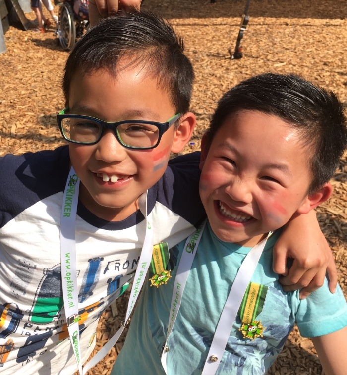 En-Ping & Yun met hun medaille, vlak na de ceremonie