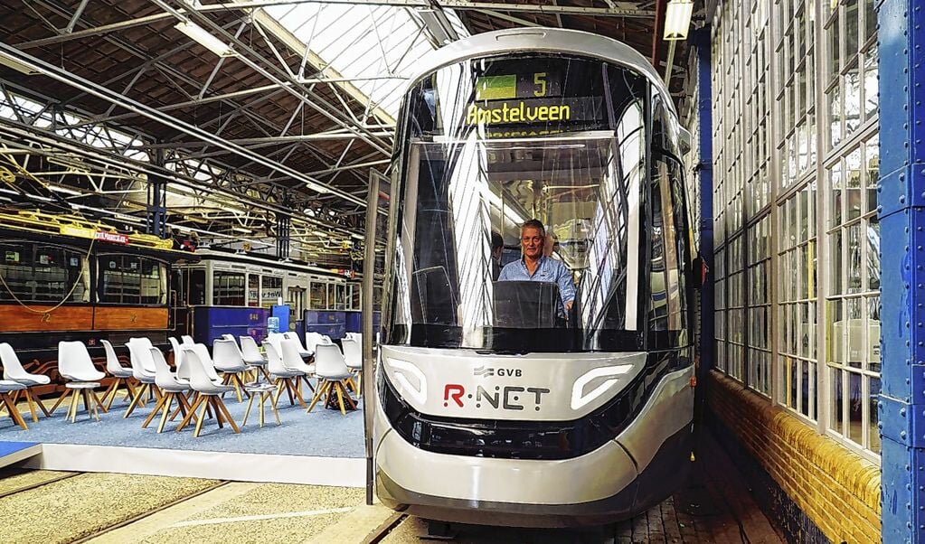 De nieuwe tram die straks op de Amsteltram-lijn wordt ingezet.