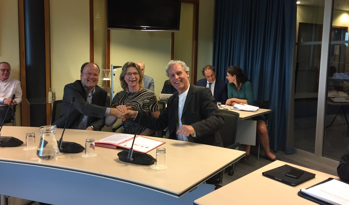 Carlos Genders (VVD), Marijke van Eijden (CDA) en Marcel Sturkenboom (GroenLinks-PvdA).