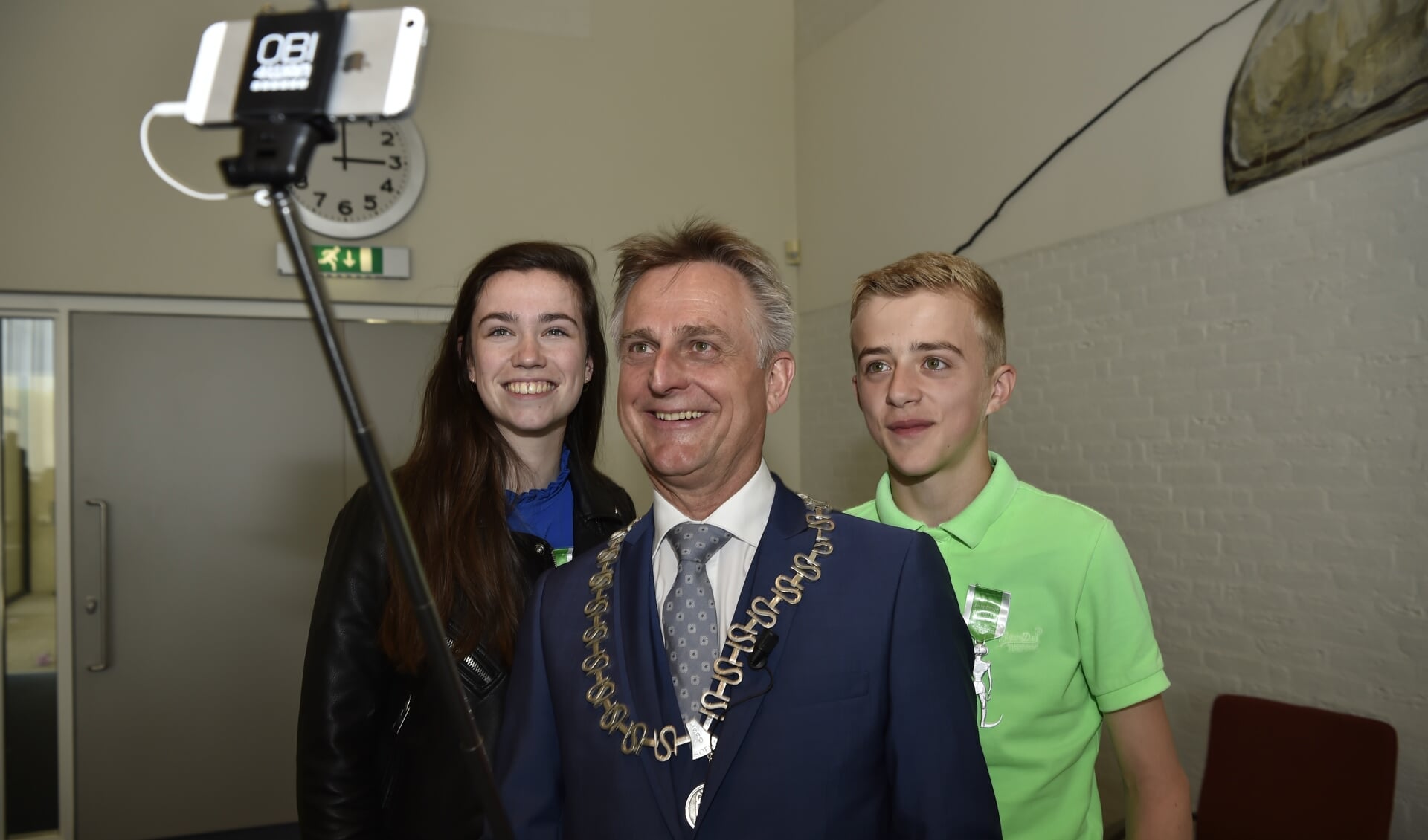 En natuurlijk nog even een selfie met de burgemeester.