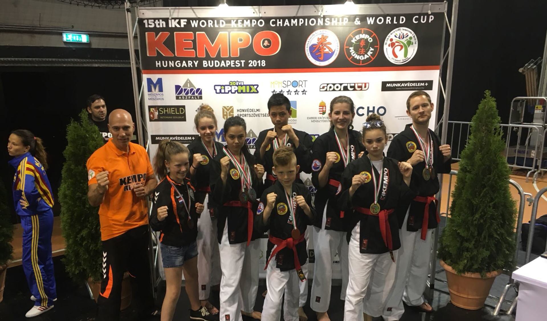 Deelnemers Kuen Way tijdens WK Kempo Hongarije 2018