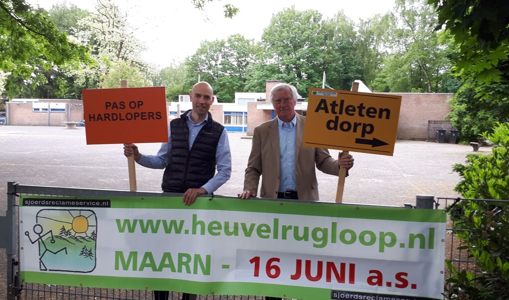 Organisatoren Lennart Berkman en Evert de Boer startklaar voor Heuvelrugloop op 16 juni