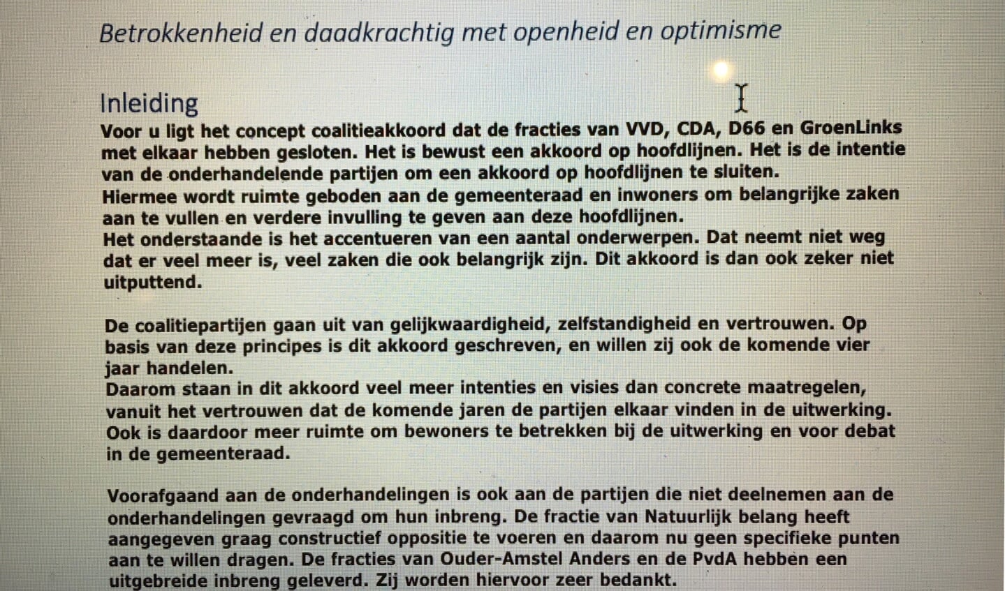De rest van het 6 pagina's tellende coalitieakkoord is te vinden op https://www.ouder-amstel.nl/bestuur/publicatie/vergaderstukken-raad