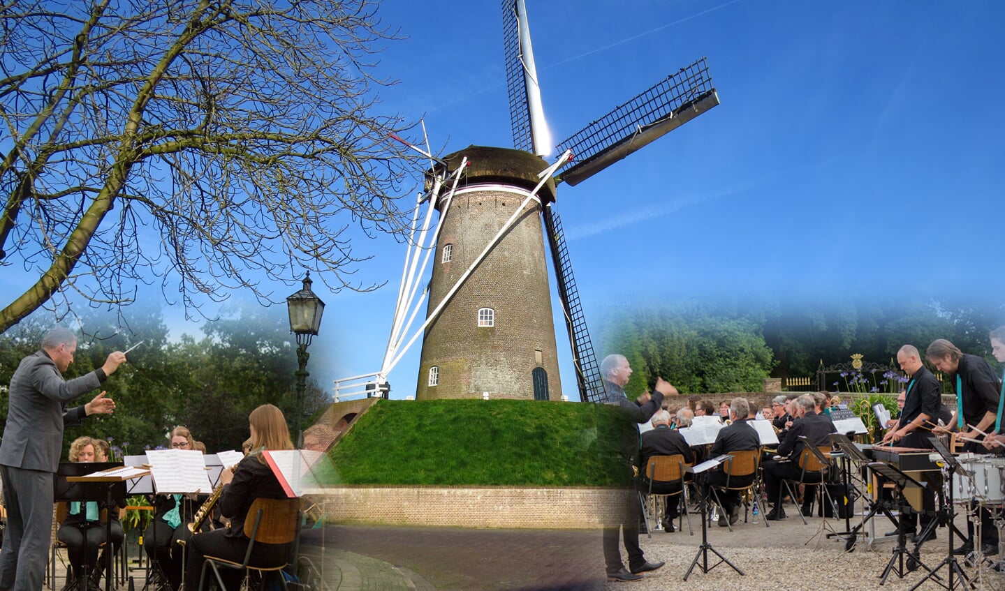 Een mooie combinatie, Ons Genoegen speelt om 15.30 uur op straat vóór de molen