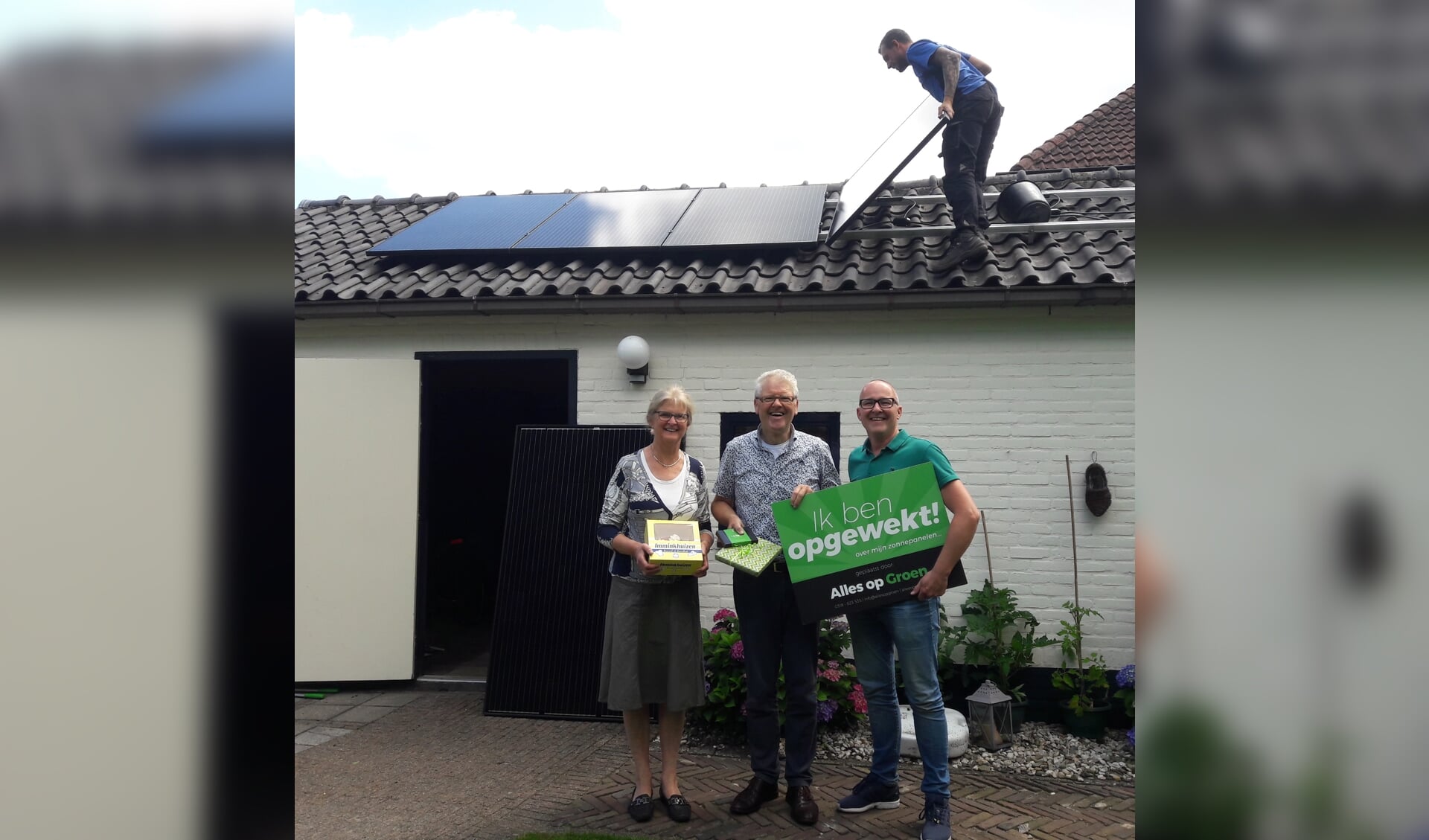 De familie Karens heeft sinds kort zonnepanelen. Ze zijn de 500e klant van Alles op Groen uit Ede.