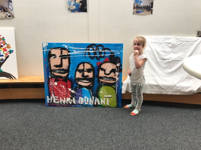 Onthulling van een van de kunstwerken