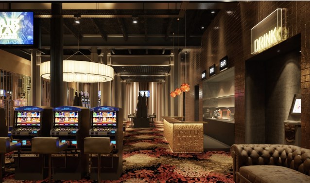 Interieur van het nieuwe casino in de voormalige suikerfabriek van CSM