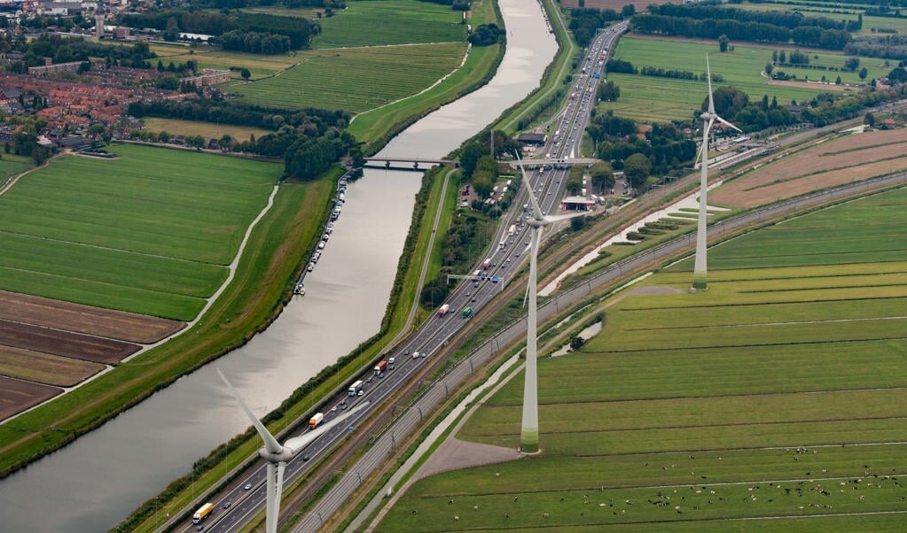 De gemeente Molenlanden heeft al windmolens langs de langs de A15