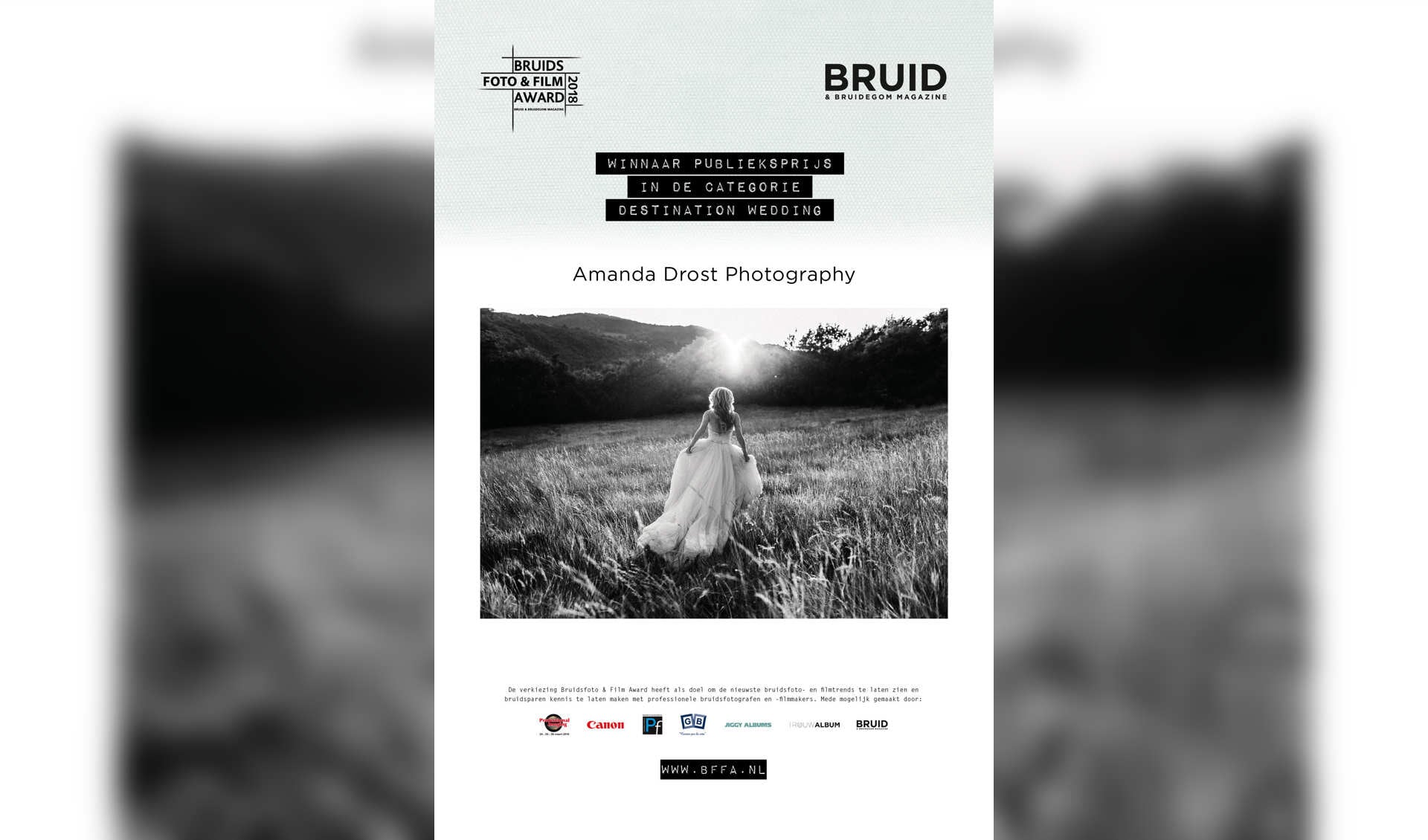 Winnaar Bruidsfoto en film Awards Destination wedding