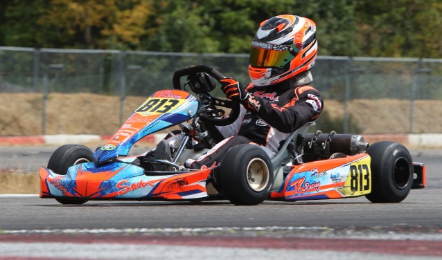Milan Kok in de kart