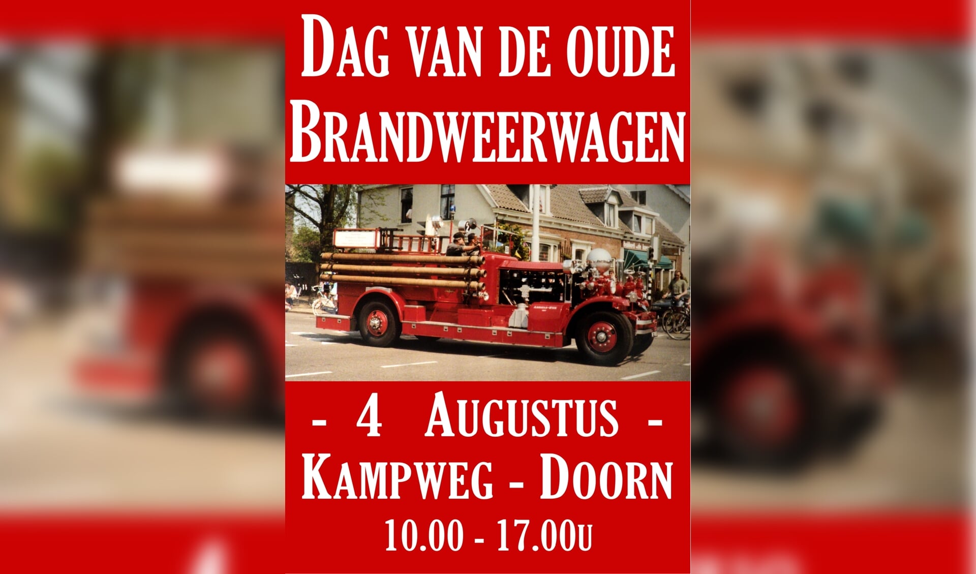 De brandweervereniging houdt een bijzondere tentoonstelling van ongeveer veertig brandweerauto's.