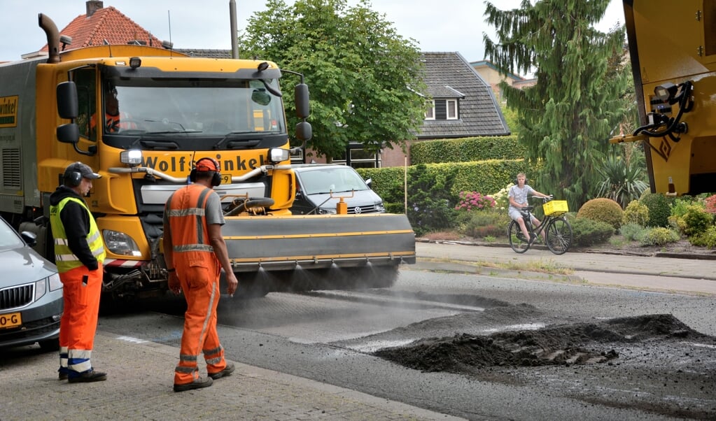 Archieffoto van asfaltwerkzaamheden in Barneveld.
