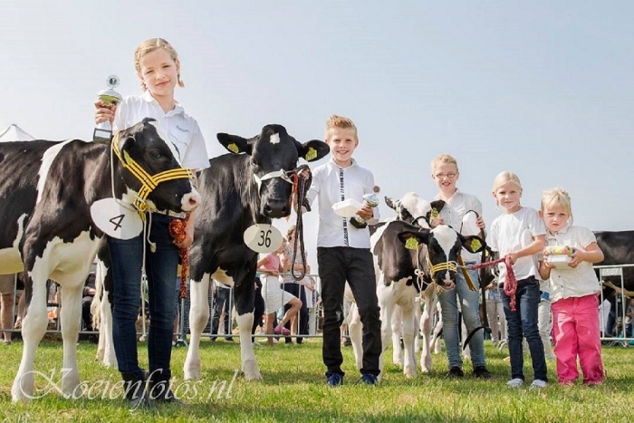 Voorbrengers met hun kalveren en prijzen (foto uit 2017)