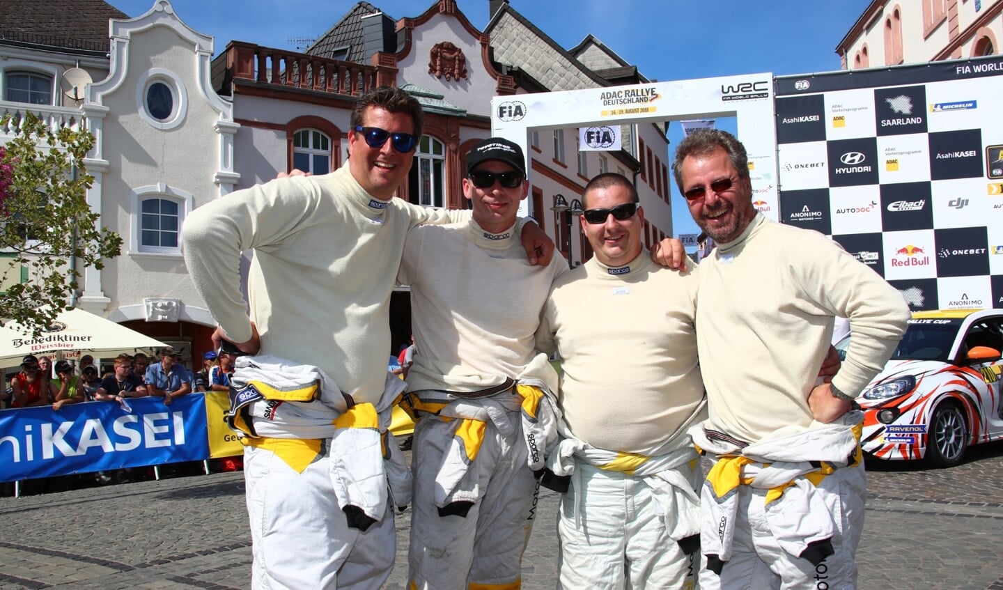 Het team dat meedeed aan de ADAC Rallye Deutschland