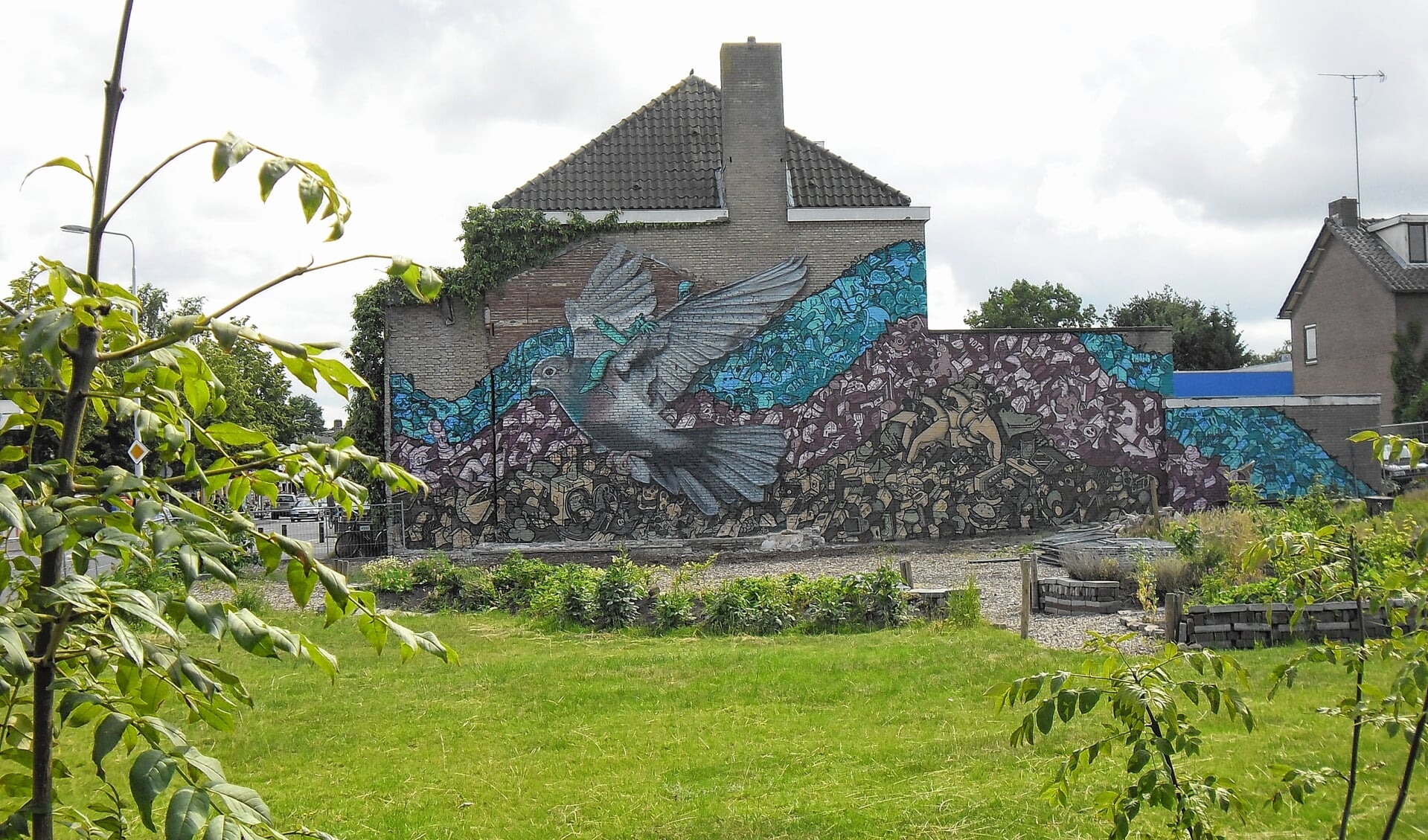 Het postzegelpark aan de Leusderweg in Amersfoort is een voorbeeld van een groen initiatief.
