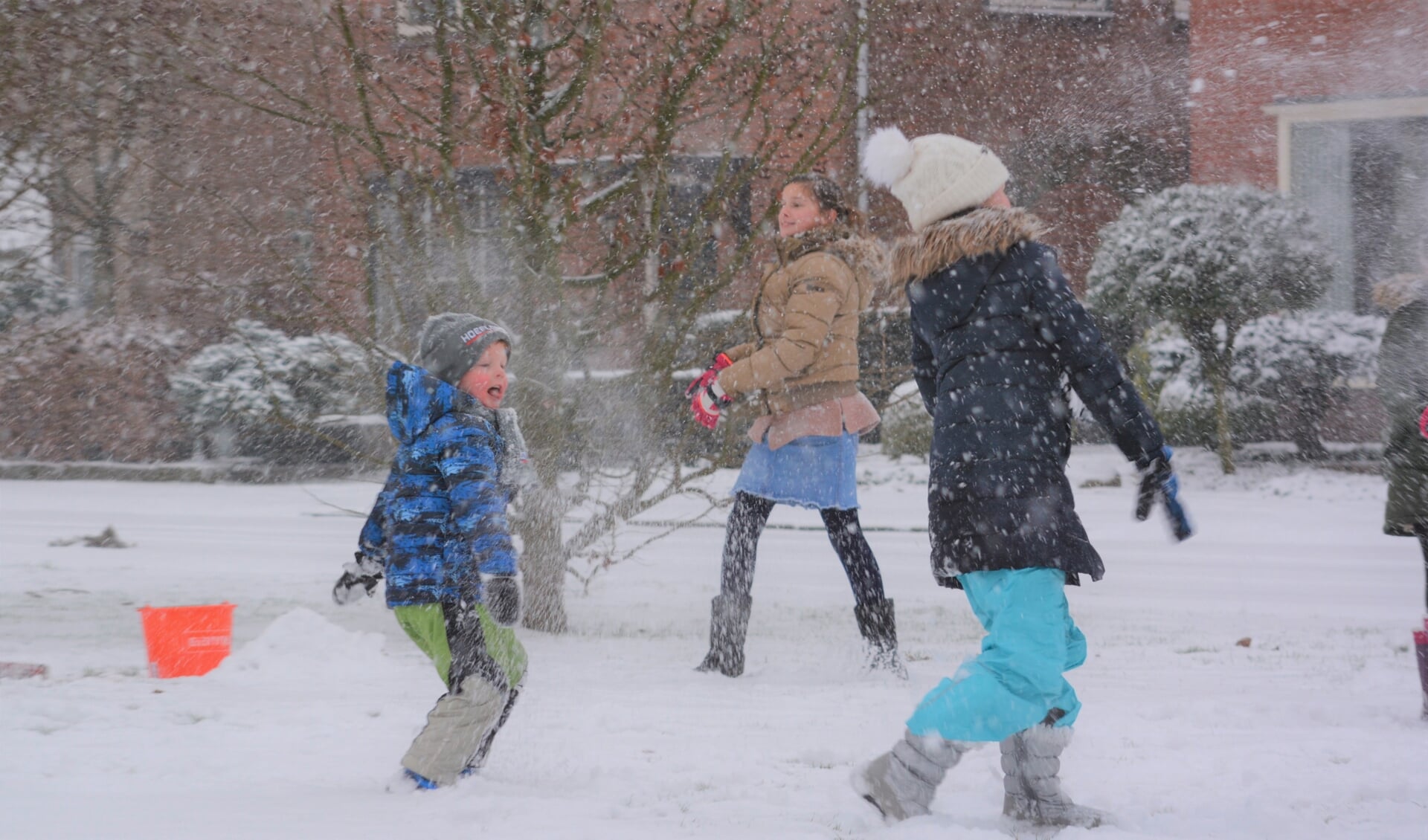 Barneveldse kinderen in de sneeuw in januari 2019.