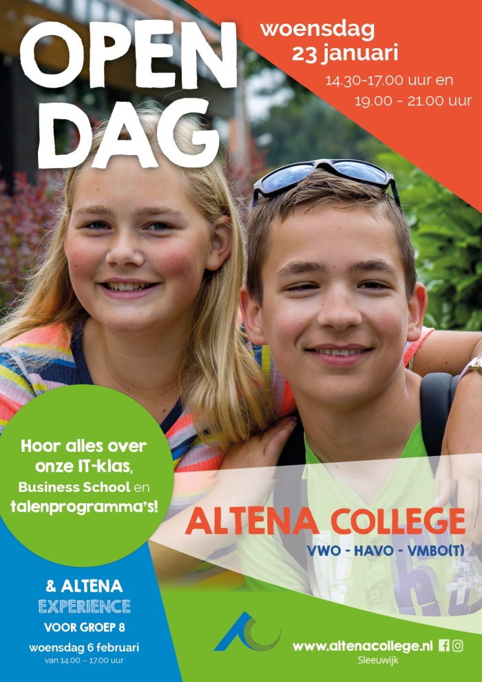 Uitnodiging Open Dag Altena College