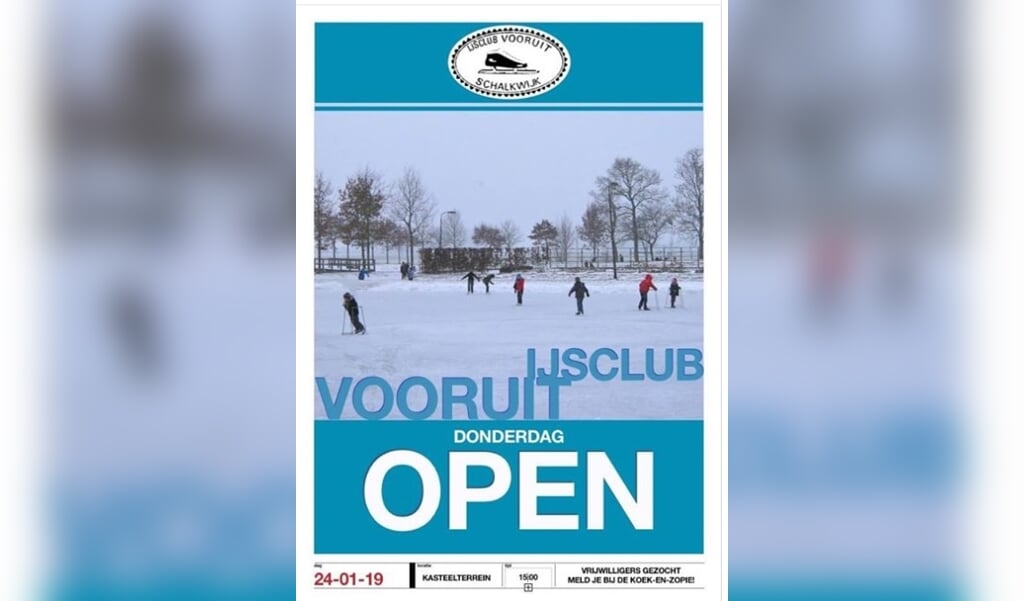 De ijsbaan in Schalkwijk gaat donderdag open