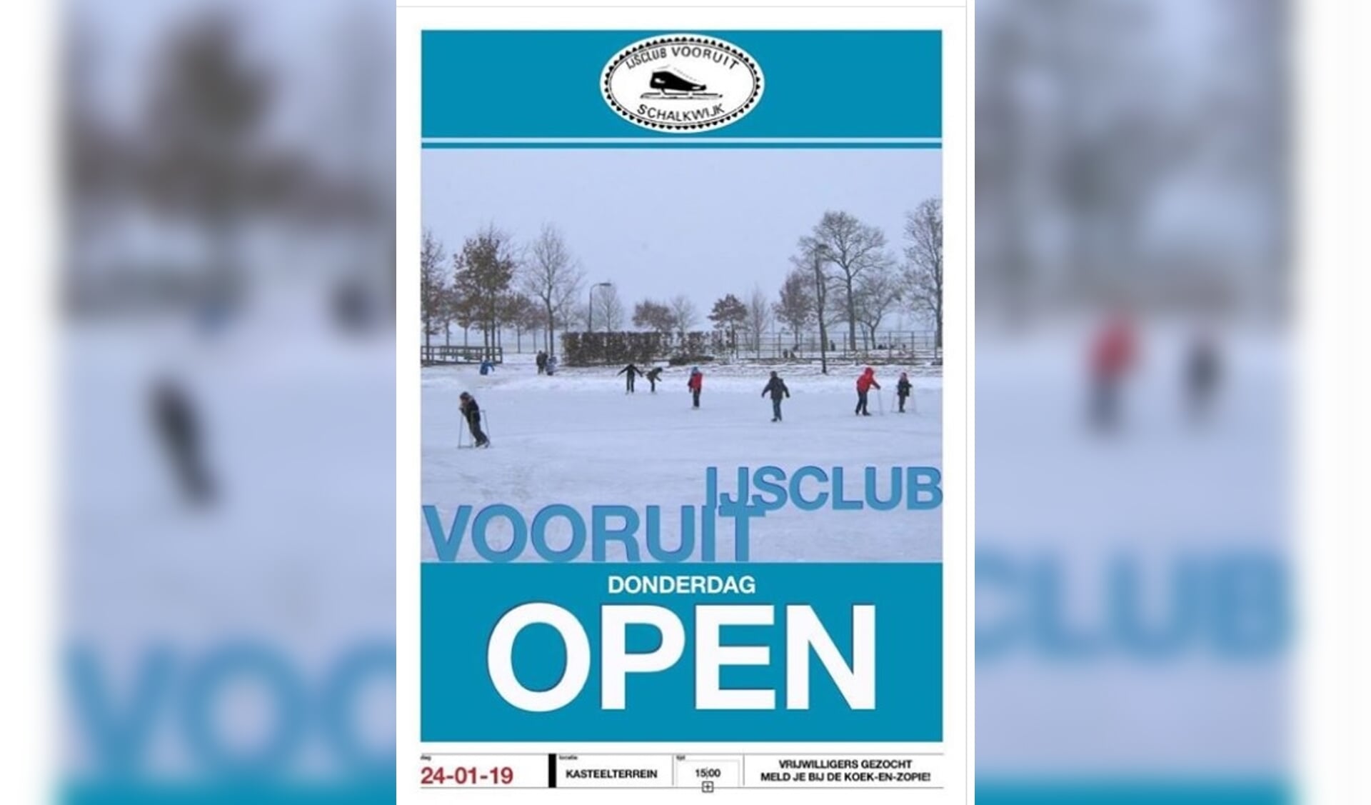 De ijsbaan in Schalkwijk gaat donderdag open