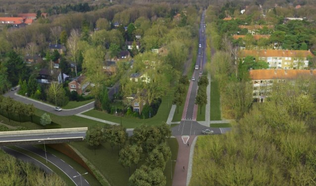 Een artist impression van de rondweg.