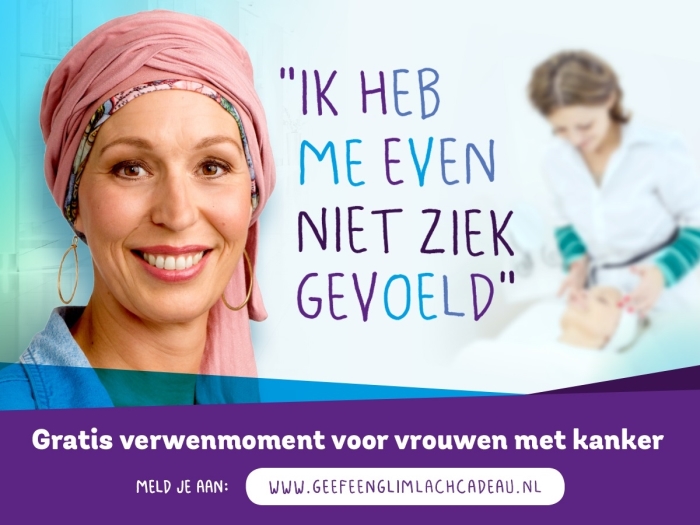 Model van de campagne geef een glimlach cadeau